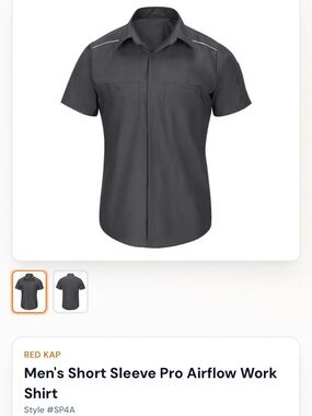 Red Kap Short Sleeve Work Shirt - Charcoal Size XL
